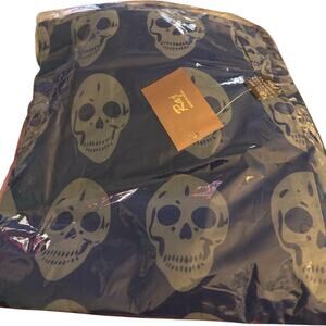 RAJ Anthropologie Skull Printed Navy 100% Cotton Scarf 70x44" NWT